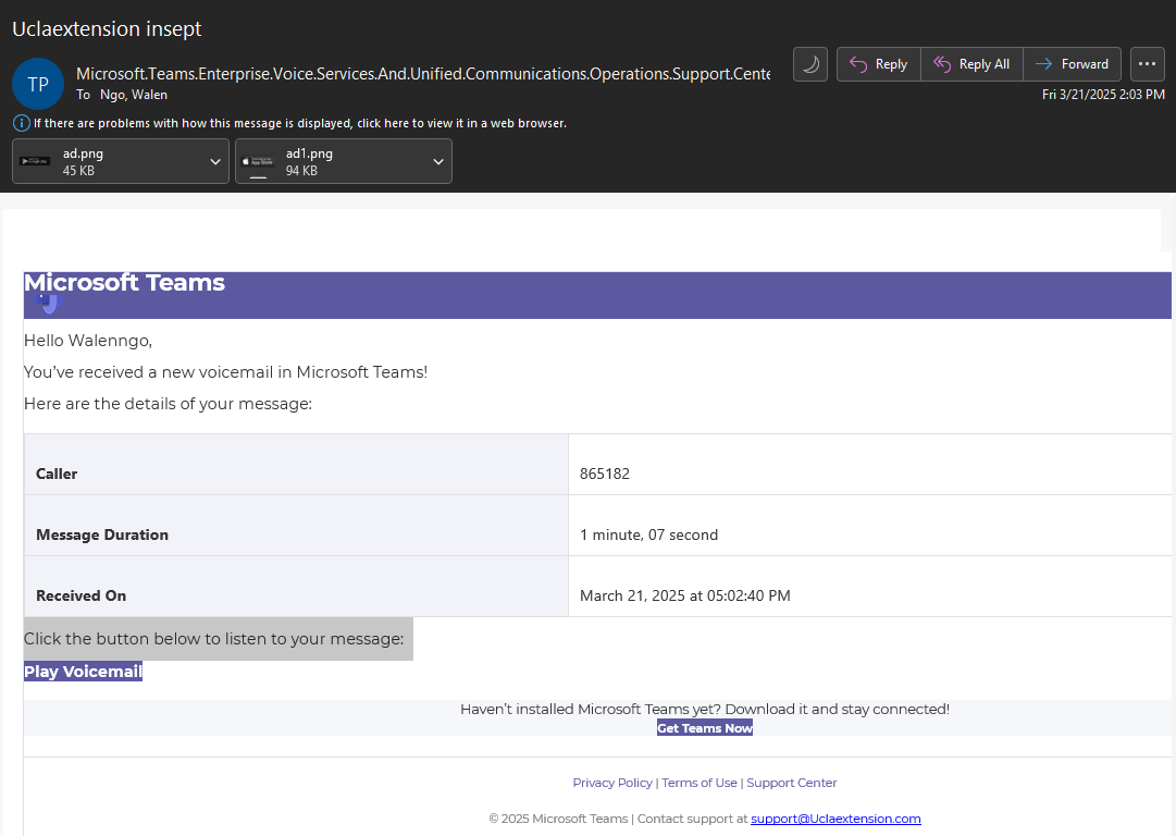 Teams Voicemail Phish